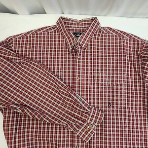 Roper Long-Sleeve Button-up Men's Shirt Size 2XL Tall Red Checkered N8